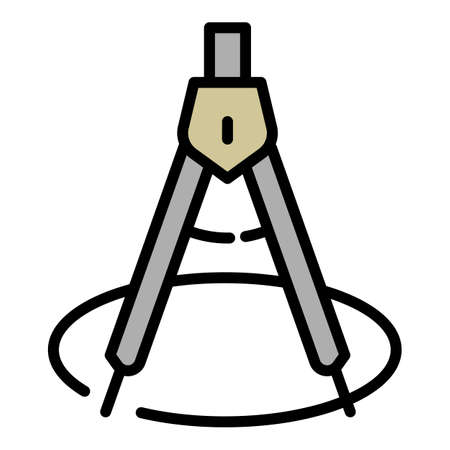 Circle compass icon, outline styleの写真素材