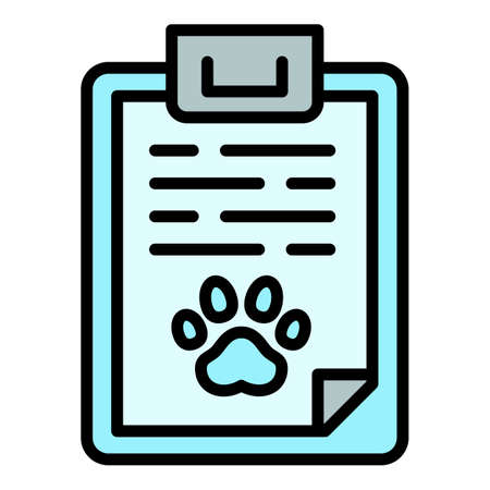 Pet dog clipboard icon, outline styleの写真素材