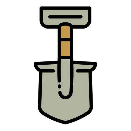 Hand plant shovel icon, outline styleの写真素材