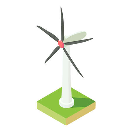 Eco wind turbine icon, isometric styleの写真素材