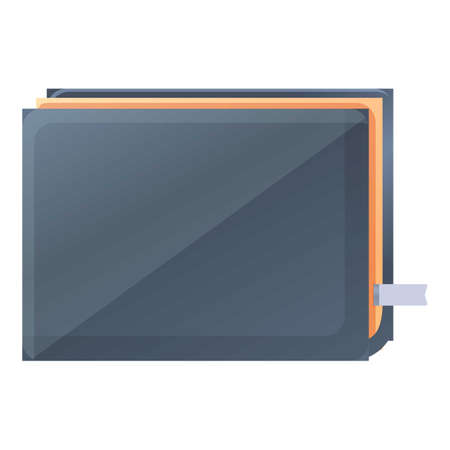 Calligraphy sketchbook icon, cartoon style