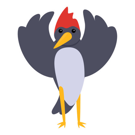 Funny woodpecker icon, cartoon styleのイラスト素材
