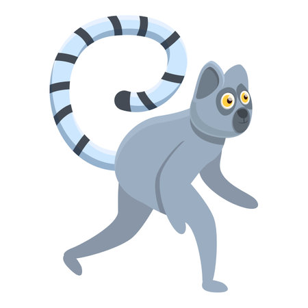 Walking lemur icon, cartoon styleのイラスト素材