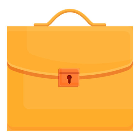 Gold briefcase icon, cartoon styleのイラスト素材