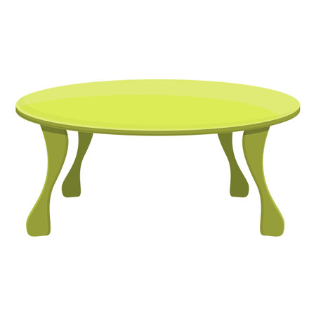Green color table icon, cartoon styleのイラスト素材