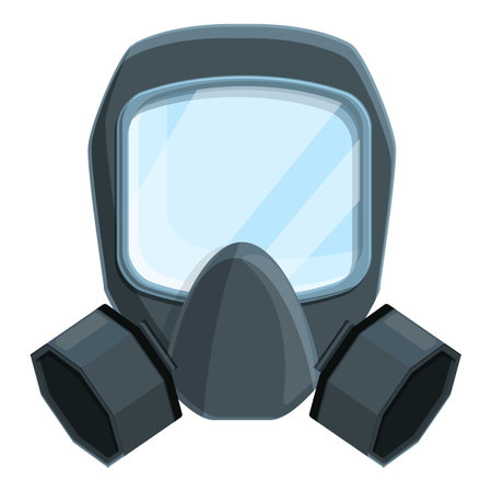 Pollution gas mask icon, cartoon styleのイラスト素材