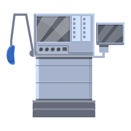 Breathing ventilator medical machine icon, cartoon styleのイラスト素材
