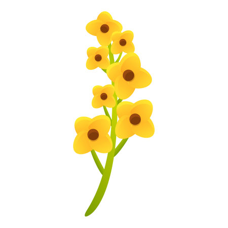 Canola eco plant icon, cartoon styleのイラスト素材