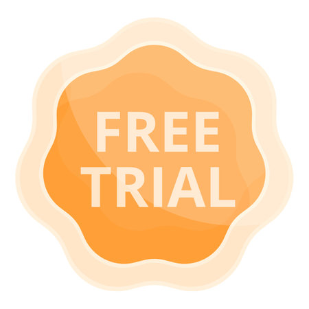 Free trial sticker icon, cartoon styleのイラスト素材