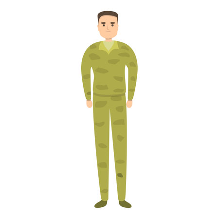 Armed military uniform icon, cartoon styleのイラスト素材