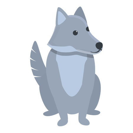 Wolf icon, cartoon styleのイラスト素材