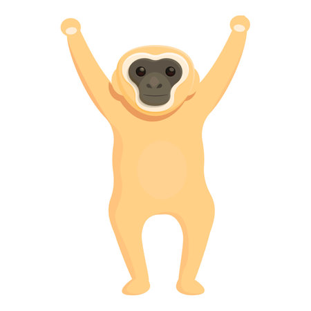 Gibbon winner icon, cartoon styleのイラスト素材