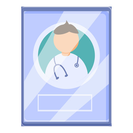 Telemedicine login icon, cartoon styleのイラスト素材