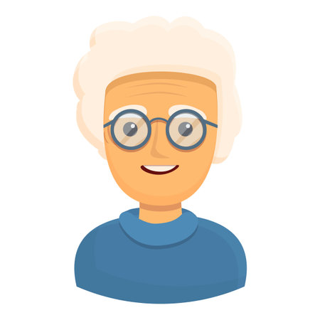 Smiling grandmother icon, cartoon styleのイラスト素材