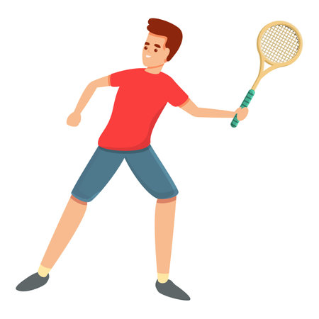 Big tennis icon, cartoon styleのイラスト素材