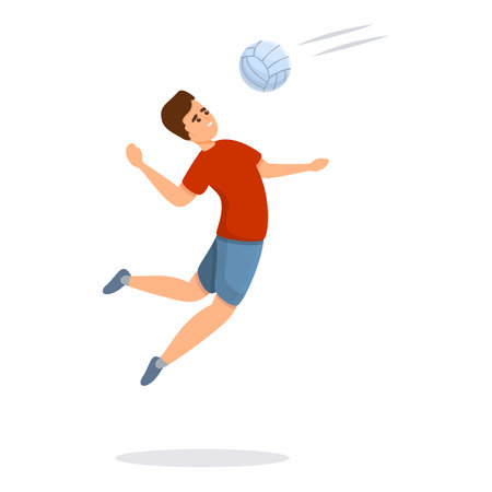Volleyball competition icon, cartoon styleのイラスト素材