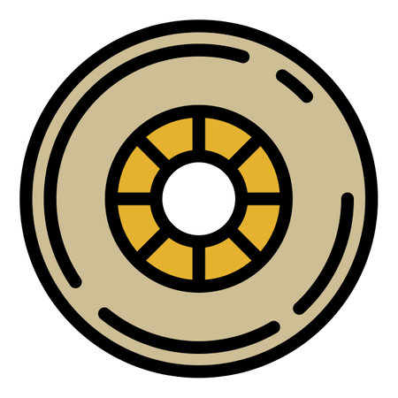 Rubber skateboard wheel icon, outline styleのイラスト素材
