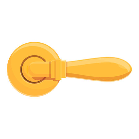 Gold door handle icon, cartoon styleのイラスト素材
