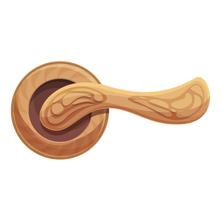 Classic wood door handle icon, cartoon styleのイラスト素材