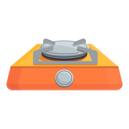 Compact gas stove icon, cartoon styleのイラスト素材