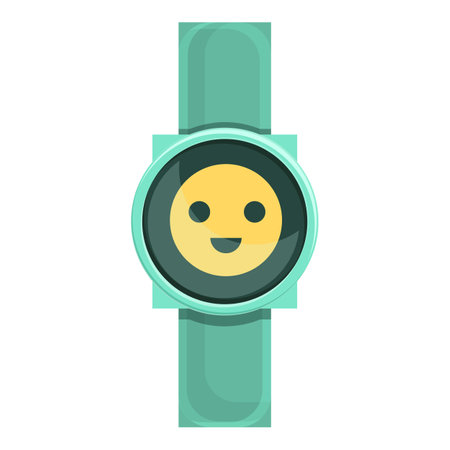 Kid emoji smart watch icon, cartoon styleのイラスト素材