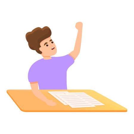 Teaching school test icon, cartoon styleのイラスト素材