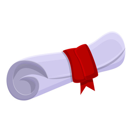 Graduation diploma icon, cartoon styleのイラスト素材