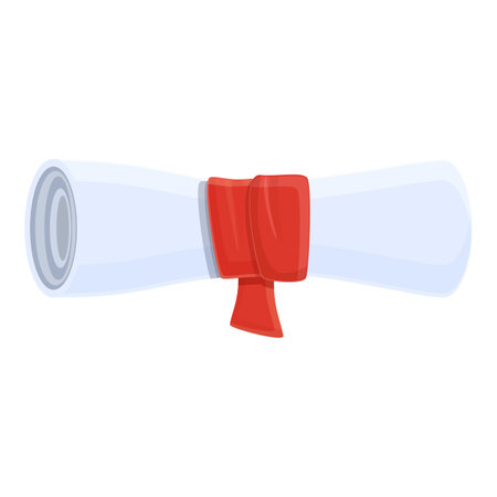 University first diploma icon, cartoon styleのイラスト素材