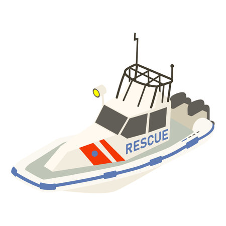 Rescue ship icon, isometric styleのイラスト素材