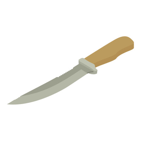 Hunting knife icon, isometric style