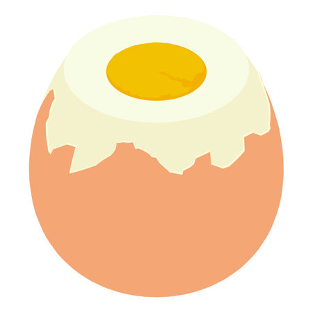 Boiled egg icon, isometric styleのイラスト素材