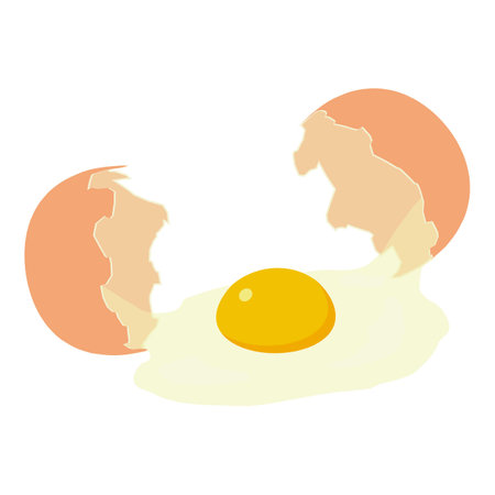 Fried egg icon, isometric styleのイラスト素材
