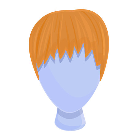 Lady wig icon, cartoon styleのイラスト素材