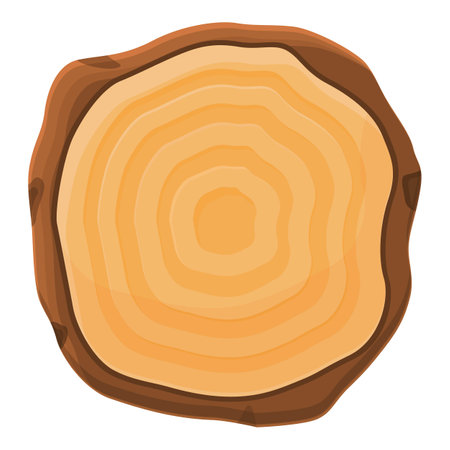 Top view tree trunk icon, cartoon styleのイラスト素材
