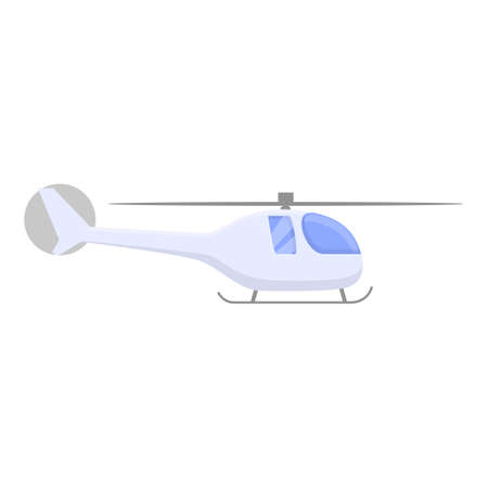 White rescue helicopter icon, cartoon styleのイラスト素材