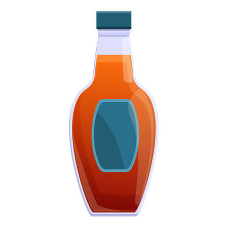 Bourbon bar bottle icon, cartoon styleのイラスト素材