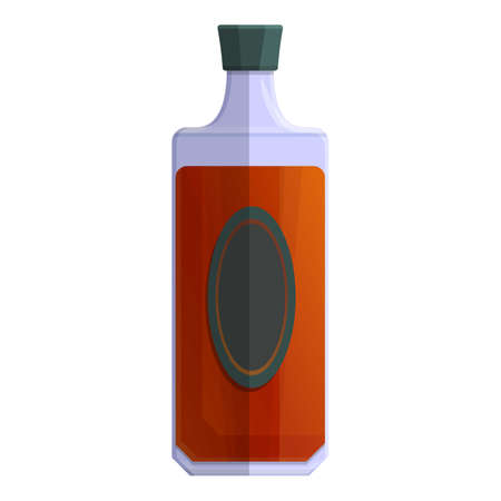 Bourbon element bottle icon, cartoon styleのイラスト素材