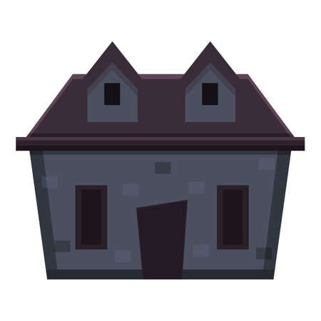 Spooky creepy house icon, cartoon styleのイラスト素材