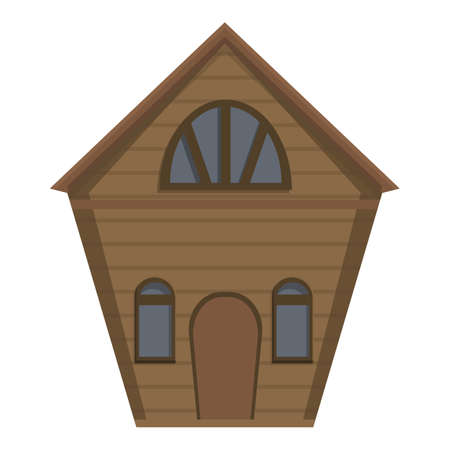 Door creepy house icon, cartoon styleのイラスト素材