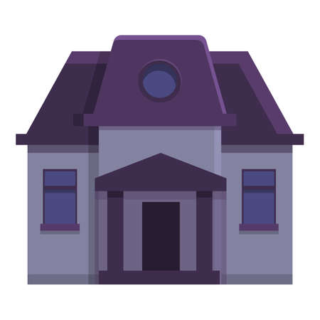Celebration creepy house icon, cartoon styleのイラスト素材