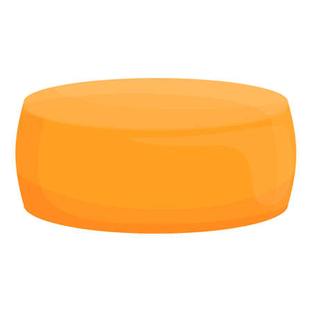 Dairy round cheese icon, cartoon styleのイラスト素材