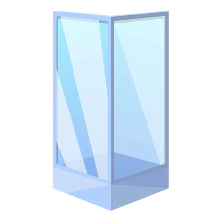 Shower stall bathroom icon, cartoon styleのイラスト素材