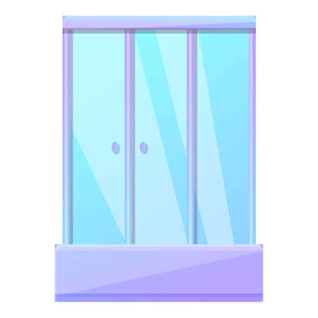 Room shower stall icon, cartoon styleのイラスト素材