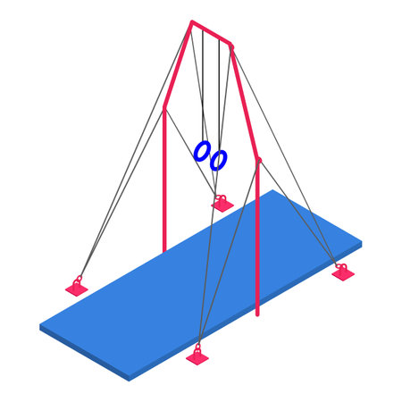 Gymnastics rings icon, isometric styleのイラスト素材