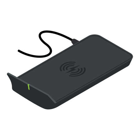 Phone wireless charger icon, isometric styleのイラスト素材