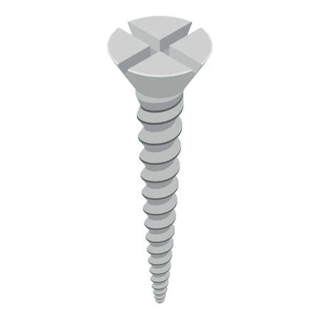 Wood screw icon, isometric styleのイラスト素材