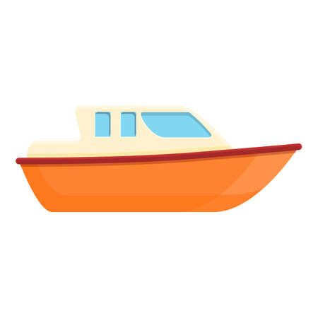 Ambulance rescue boat icon, cartoon styleのイラスト素材
