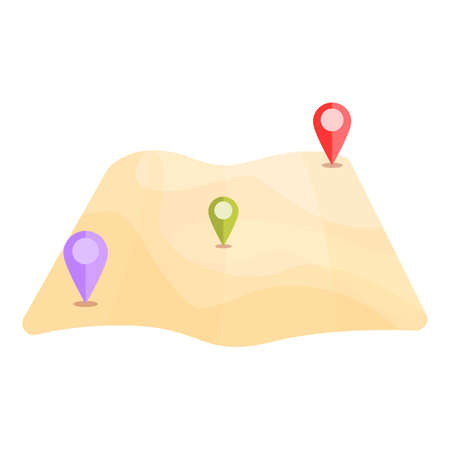 Delivery itinerary icon, cartoon styleのイラスト素材