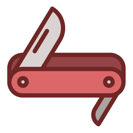 Army penknife icon, outline styleのイラスト素材