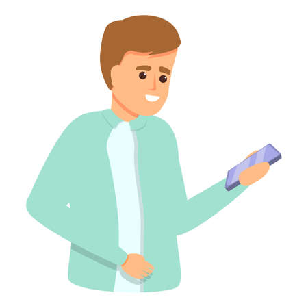Smartphone conversation icon, cartoon styleのイラスト素材